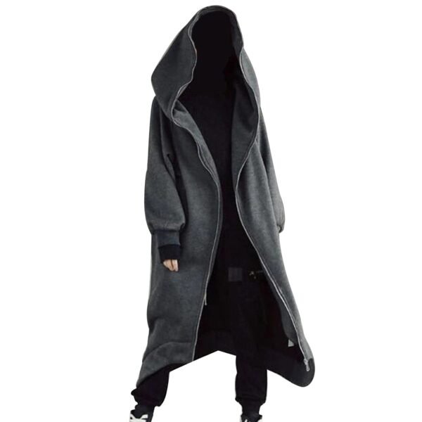 2020 Unisex Long Sleeve Hooded Nazgul Long Coat Zipper Closure Fleece Lined Long Hoodie NOV99 3