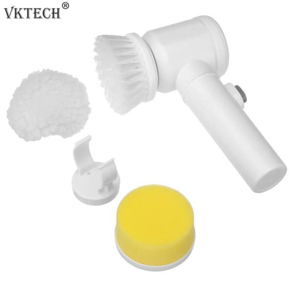 5 in 1 Handheld Electric Cleaning Brush for Kitchen Bathroom Sink Washing Tools Kit Scrubber Brush 5