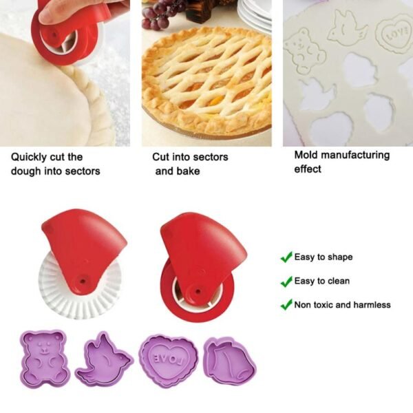 6PCS Stamp Biscuit Mold 3D Cookie Plunger Cutter Pastry Decorating DIY Food Fondant Baking Mould Tool 3