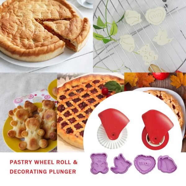 6PCS Stamp Biscuit Mold 3D Cookie Plunger Cutter Pastry Decorating DIY Food Fondant Baking Mould Tool