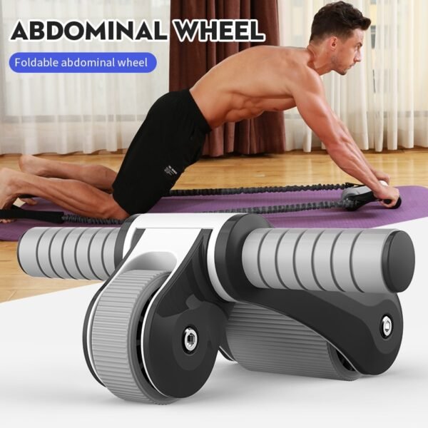 ABS Abdominal Wheel Exercise Roller foldable fitness roller mens and womens home gym mute roller arm 1