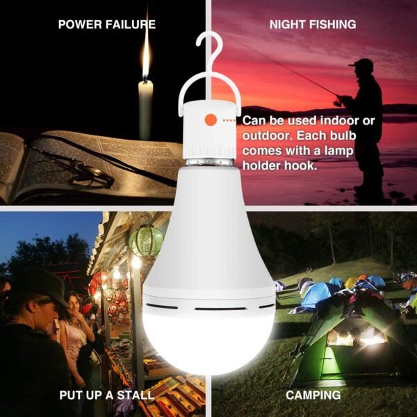 Emergency LED Bulb 9W Emergency Light Bulbs Battery Backup Emergency Rechargeable Bulb Portable for Power Outage 5