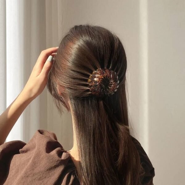 Fashion Women Crystal Hair Claw Horsetail Buckle Hair Clip Bird Nest Expanding Hair Accessories Female Ponytail 2
