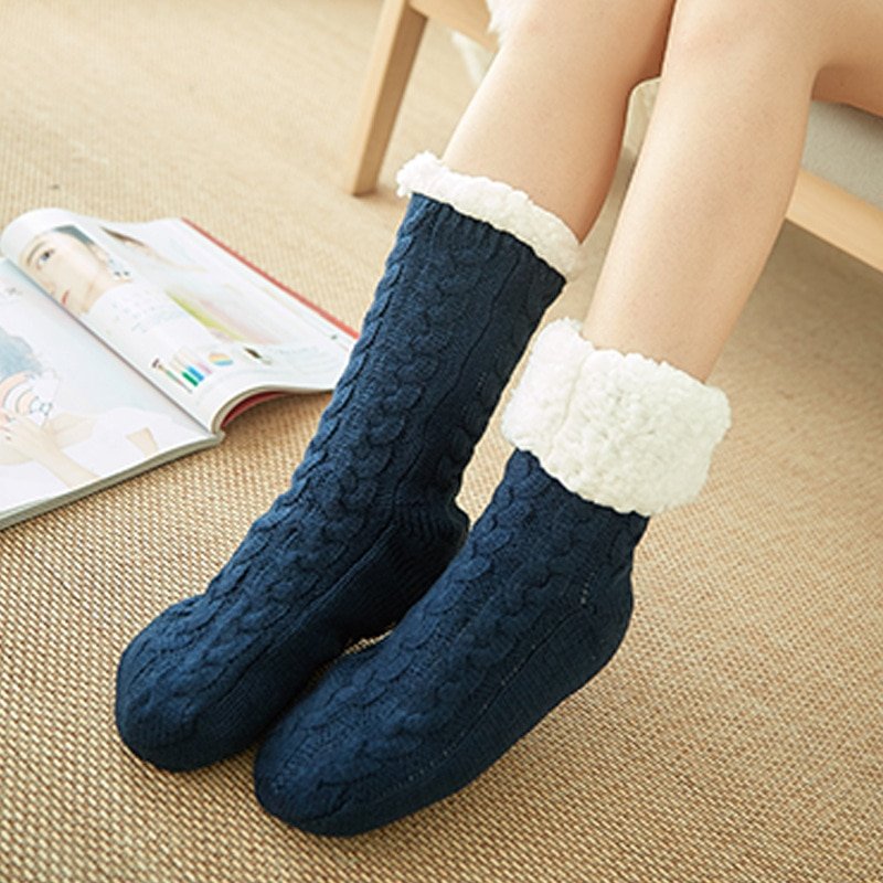 Thermal Foot Warmer Extra-warm Fleece Indoor Socks Long Thicken Lined Socks 