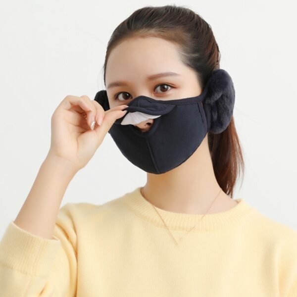Men Women Winter Two in one Earmuffs Warm Mask Dust proof Cold proof Riding Ear Muff 1