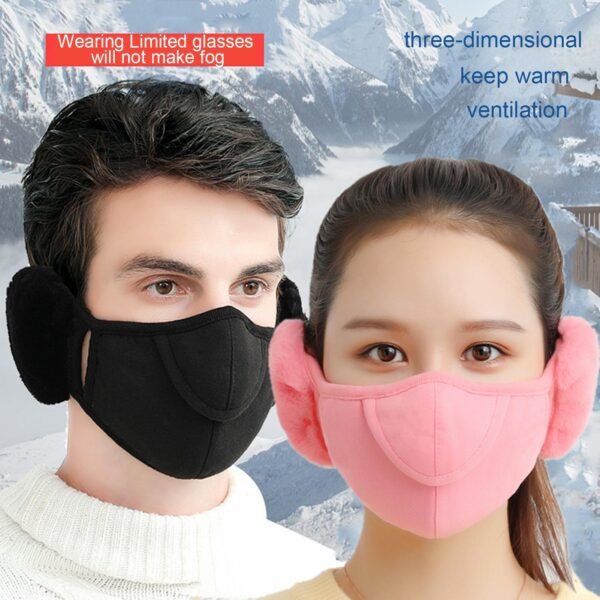 Men Women Winter Two in one Earmuffs Warm Mask Dust proof Cold proof Riding Ear Muff