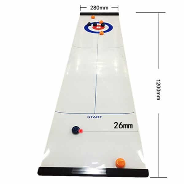 Mini Curling Ball Tabletop Shuffleboard Game Educational Toy with Film Roll Fairway for Children Entertainment Board 1