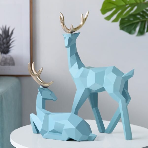 Statue Deer Resin Reindeer Sculpture Decoration Nordic Home Decor Scandinavian Deers Figurines for Interior Tabletop Decor 5
