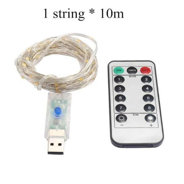 USB String Lights 3M LED Curtain Lamp Remote Control Warm White Multicolor Fairy Light Garland Bedroom 5