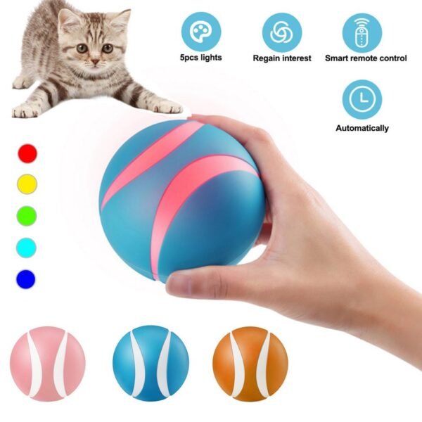 Upgrade Remote Control Cat Toys USB Electric Pet Interactive Ball LED Flashing Pet Ball Cats Dogs