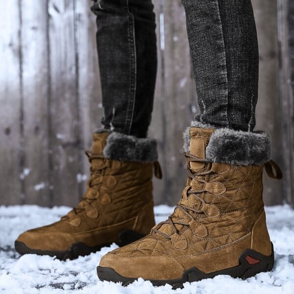 Winter Snow Boots Men Waterproof Shoes with Fur Plush Warm Men Boots Outdoor Footwear Comfortable Casual 5