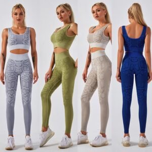 Yoga Set Women Sexy Snake Print Sport Suit Fitness Wear Gym Wear Running Clothing Tank Top