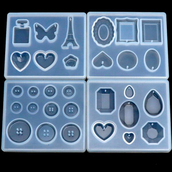 1PC UV Resin Pendant Craft DIY Transparent Liquid Silicone Combination Molds for DIY Making Finding Accessories 3