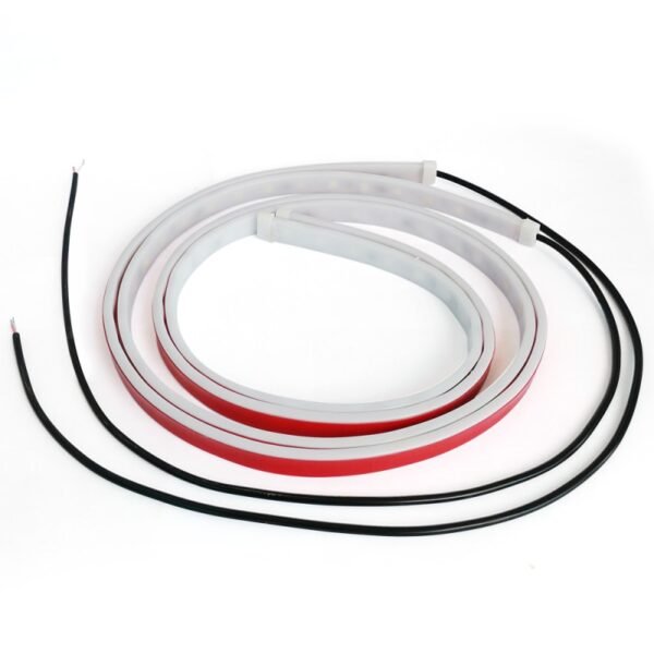 2PCS Anti Collision Warning Light Welcome Decorative Light Belt Car styling Red white LED Streamer Door 4