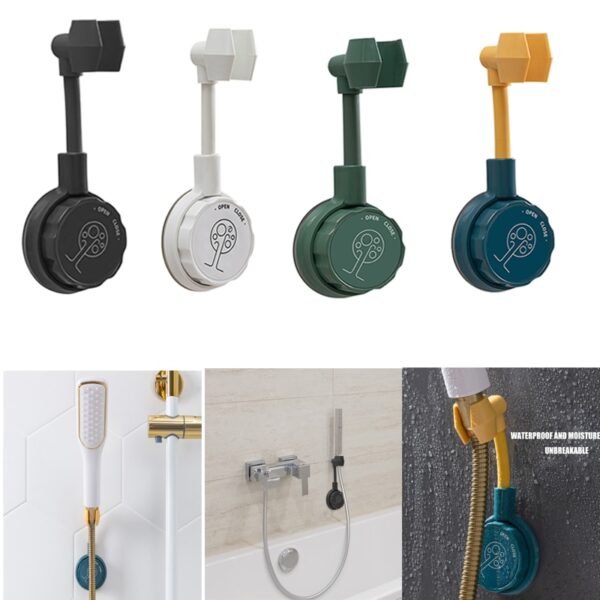 360 Degree Rotary Bathroom Punch free Shower Head Bracket Adjustable Suction Cup Mount Holder Shower Stand