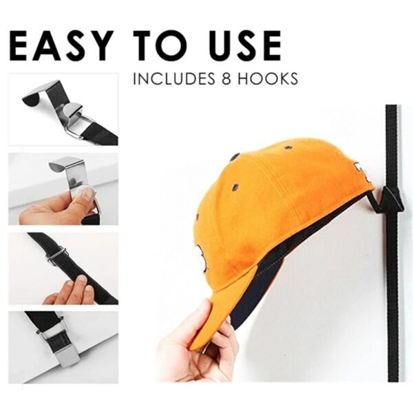 Adjustable Cap Rack Bag Hat Holder Hat Clothes Organizer Door Back Closet Hook Hanger For Home 4