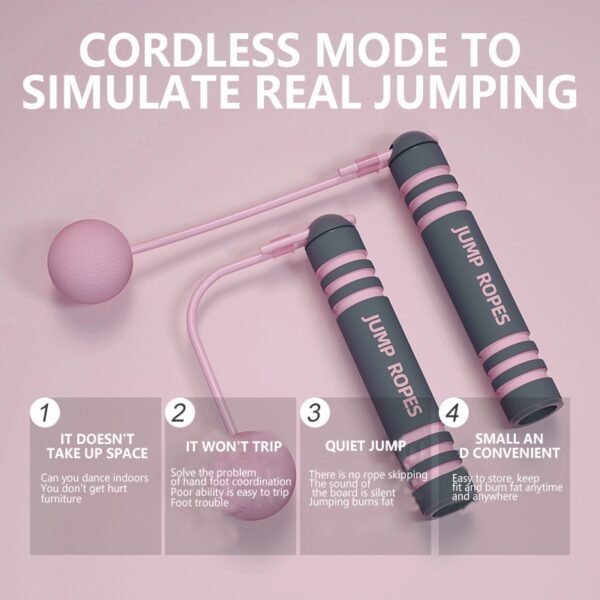 Cordless Skipping Rope Gym Fitness Crossfit Anti Slip Handle Skipping Home Workout Outdoor Lose Weight Adjustable 2