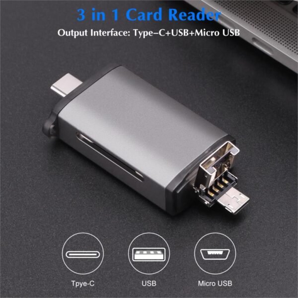 GOOJODOQ Card Reader Micro USB 2 0 Type C to SD Micro SD TF Adapter Accessories 1