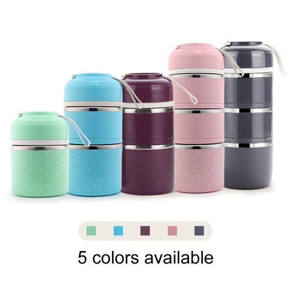 WORTHBUY Cute Japanese Lunch Box For Kids Portable Outdoor Stainless Steel Bento Box Leak Proof Food 3