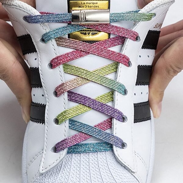 1Pair Magnetic Shoelaces Elastic Colorful Flat Shoe laces No Tie Shoelace Kids Adult Sneakers Lazy Laces 1