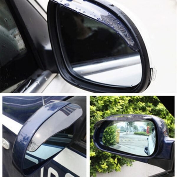 2Pcs Universal Car Rearview Mirror Rain Eyebrow Auto Car Rear View Side Rain Shield Snow Guard 1