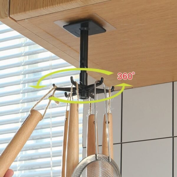 2pcs Multi Purpose Hooks Punch free Non marking Stickers Kitchen Can Be Rotated 360 Degrees Oversized 3