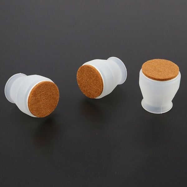 4Pcs Silicon Furniture Leg Protection Cover With Felt Pads Table Feet Caps Anti slip Chair Leg 3