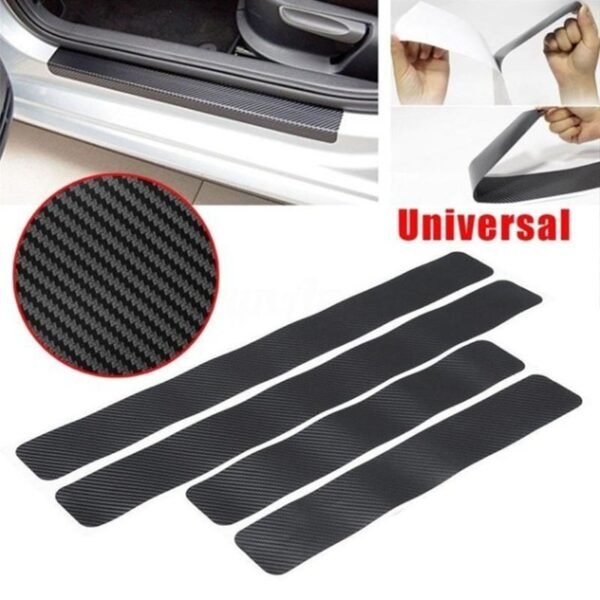 Carbon fiber stickers for car doorsills door scratch resistant strips kick resistant pads door sills carbon 5
