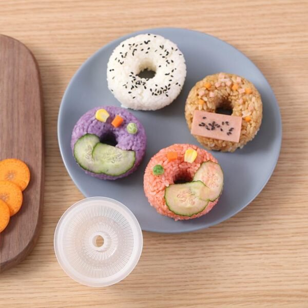 Donut Rice Mold Japanese DIY Round Shaped Rice Mold Household Kitchen Bakeware Rice Bento Sushi Maker 5