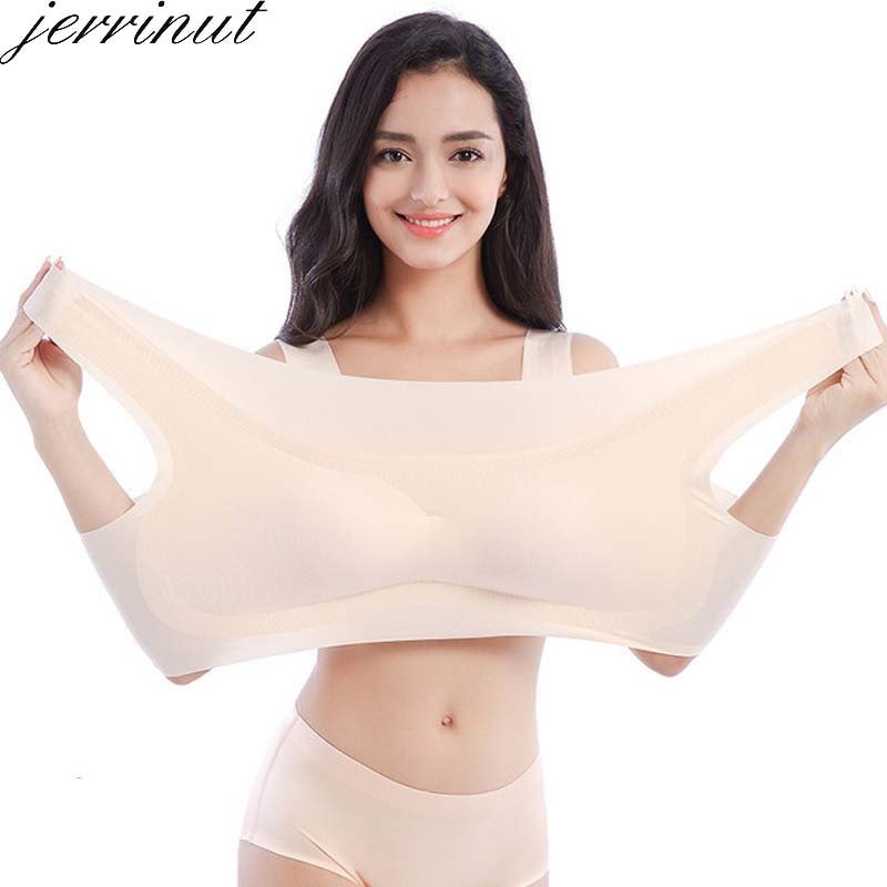 Jerrinut Plus Size Seamless Bra Lace Underwear Women Wire Free Bras For Women Push Up Bra