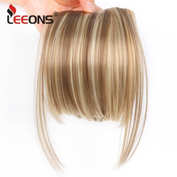 Leeons Short Synthetic Bangs Heat Resistant Hairpieces Hair Women Natural Short Fake Hair Bangs Hair Clips 3