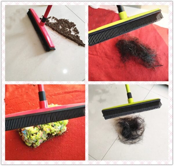 Multifunctional telescopic broom magic rubber besom cleaner pet hair removal brush home floor dust mop carpet 4