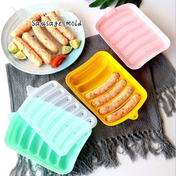 Silicone Sausage Maker Mold DIY Silicone Handmade Hamburger Hot Dog Mold Reusable Kitchen Accessories Gadget for