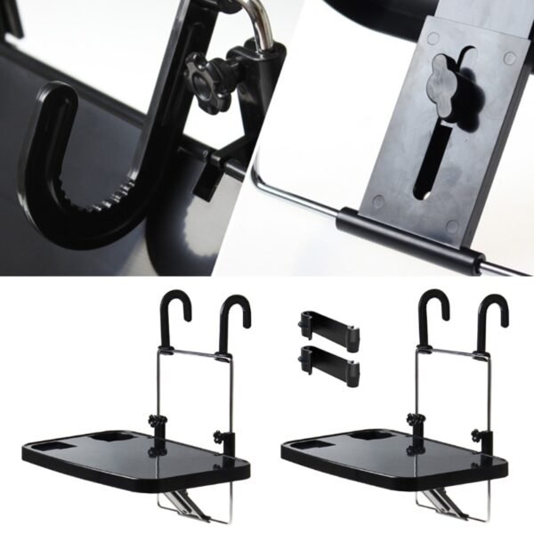 Steering Wheel Tray Car Mount Laptop Stand Table Foldable Passenger Seat Desk for Food Eating Drink 4
