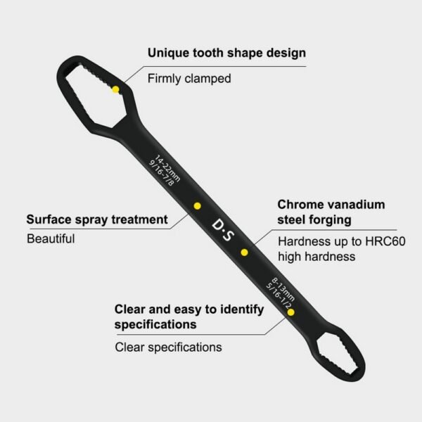 Universal Torx Wrench Adjustable Glasses Wrench 8 22mm Ratchet Wrench Spanner for Bicycle Motorcycle Car Repairing 1