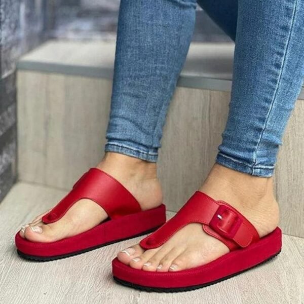 flip flops women summer slippers fashion solid buckle women flats shoes comfort outdoor casual beach plus 4