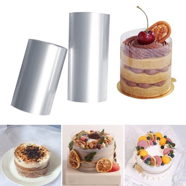 1 Roll Transparent Clear Cake Baking Collar Kitchen Cake Wrapping Tape Surround Film Lining Rings Cake 1