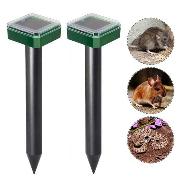 2 4 pcs Solar Ultrasonic Rodent Insect Repellent Rodent Repellent LED Outdoor Paddock Garden Tool 1