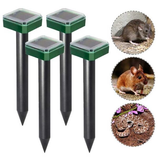 2 4 pcs Solar Ultrasonic Rodent Insect Repellent Rodent Repellent LED Outdoor Paddock Garden Tool