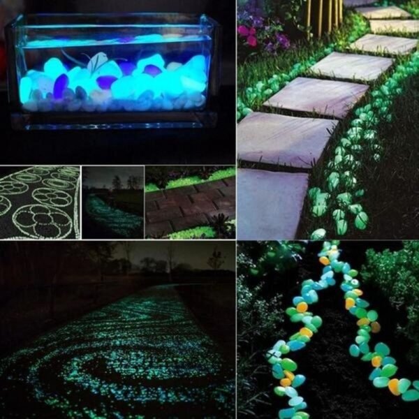 25 50pcs Glow in the Dark Garden Pebbles Glow Stones Rocks for Walkways Garden Path Patio 1