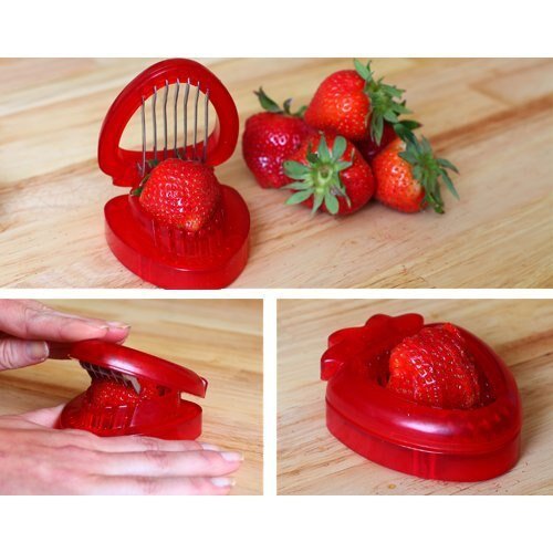 2pc set Strawberry Slicer Cutter Strawberry Corer Strawberry Huller Leaf Stem Remover Kitchen Fruit Gadget Tools 4