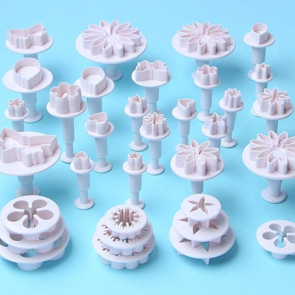33 Pcs set Cake Decorating Tools Fondant Plunger Cutters Tools Cookie Biscuit Cake Mold Flower Set 1