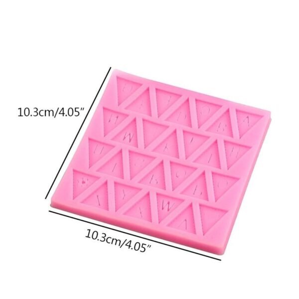 3D DIY Chocolate Flag Bunting Trays Cake Mold Kitchen Fondant Alphabet Letter Tools Silicone Bakeware Trays 3