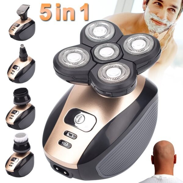 5 in 1 4D Rechargeable Electric Shaver Five Floating Heads Razors Hair Clipper Nose Ear Hair