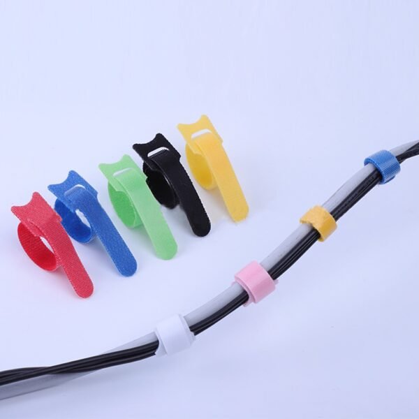 60pcs T type Cable Tie Wire Nylon Strap Hook Loop Reusable Cord Organizer Wire Colorful Data 3