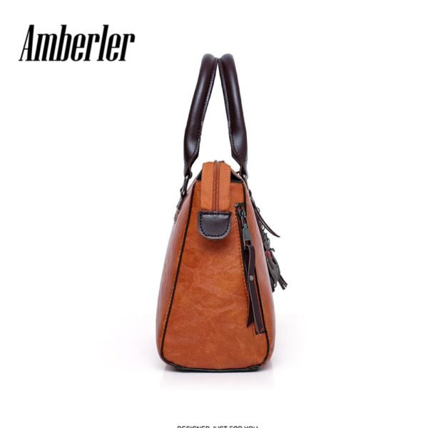 Amberler Women Handbags PU Leather Shoulder Bags Female Large Capacity Casual 4 Pieces Set Tote Bag 3
