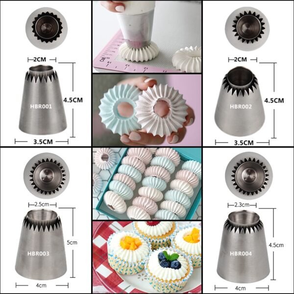 Free Shipping Sultane Ring Stainless Steel Piping Nozzles Russian Nozzles Icing Piping Nozzles Cake Decorating Pastry
