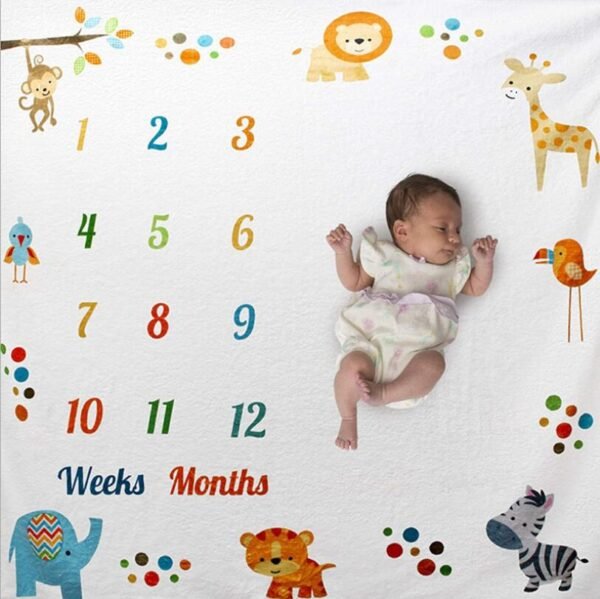 Ins hot ewborn baby Monthly Growth Milestone Background Blanket photo props Cloth for Rug baby boy 5
