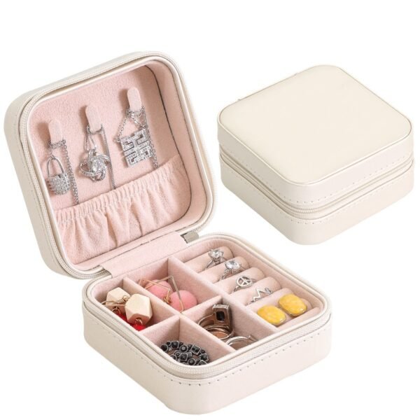Jewelry Organizer Display Travel Jewelry Case Boxes Portable Jewelry Box Zipper Leather Storage Joyeros Organizador De 4