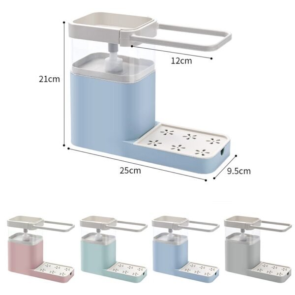 Kitchen Sink Organizer Press Liquid Dispenser Drainer Dish Towel Rack Storage Holder Sponge Shelf Kitchen Gadgets 5